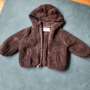 12 TO 18M OLD NAVY FLEECE ZIP HOODED SWEATSHIRT GREAT USED CONDITON